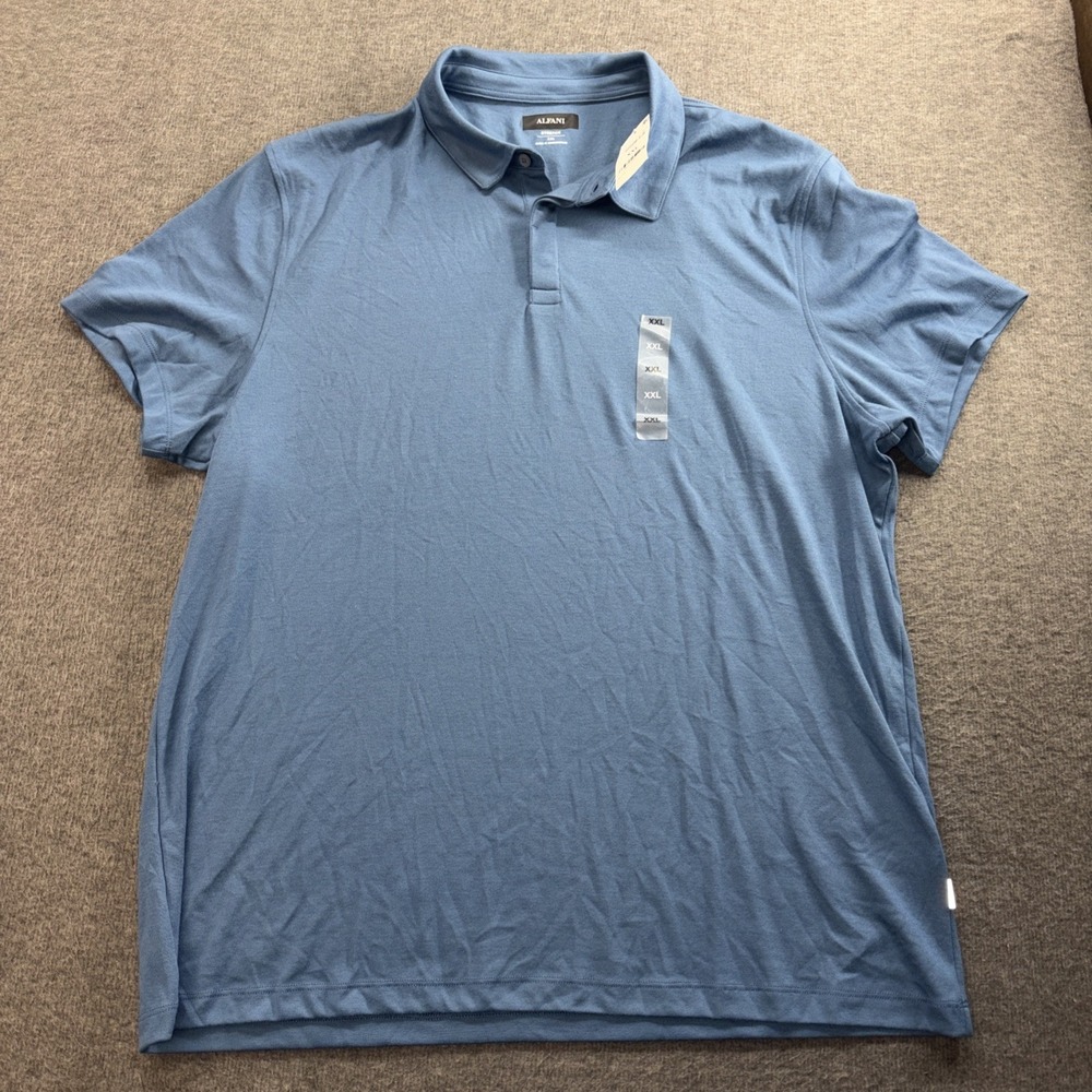 Alfani brand blue stretch polo‎ shirt Size XXL Short Sleeve NWT